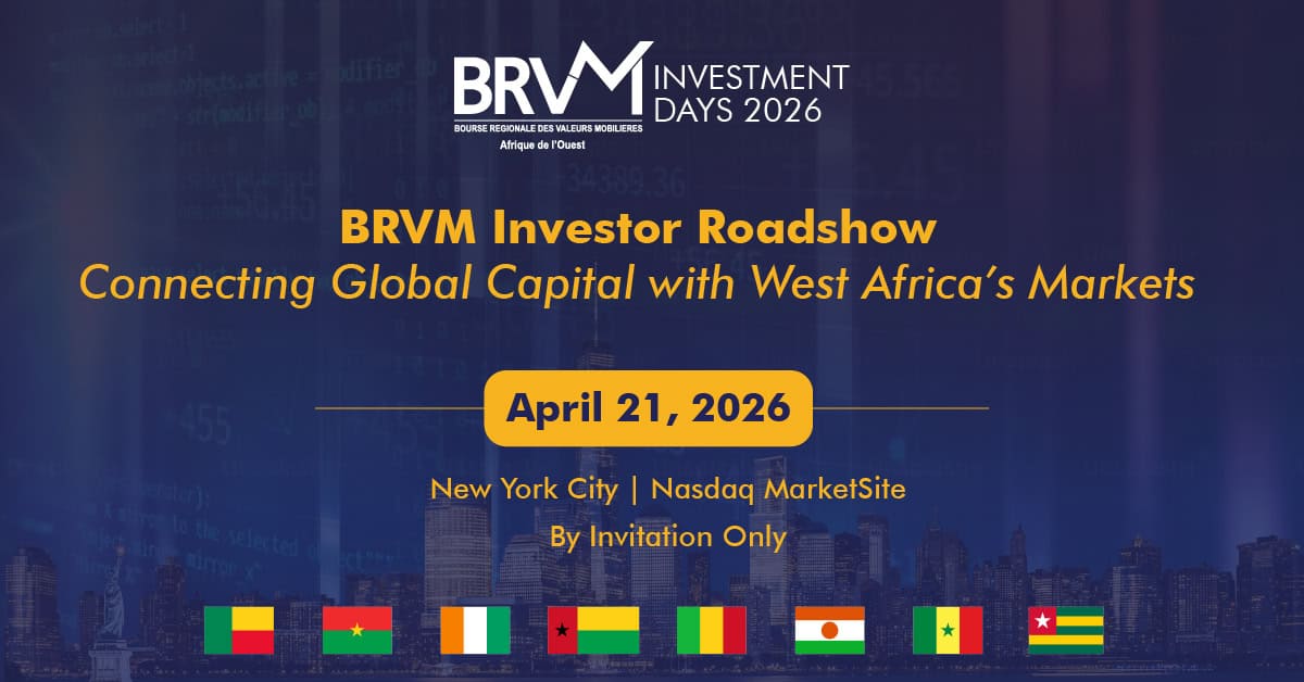 BRVM Investor Roadshow connecting global capital with West Africa's markets.
