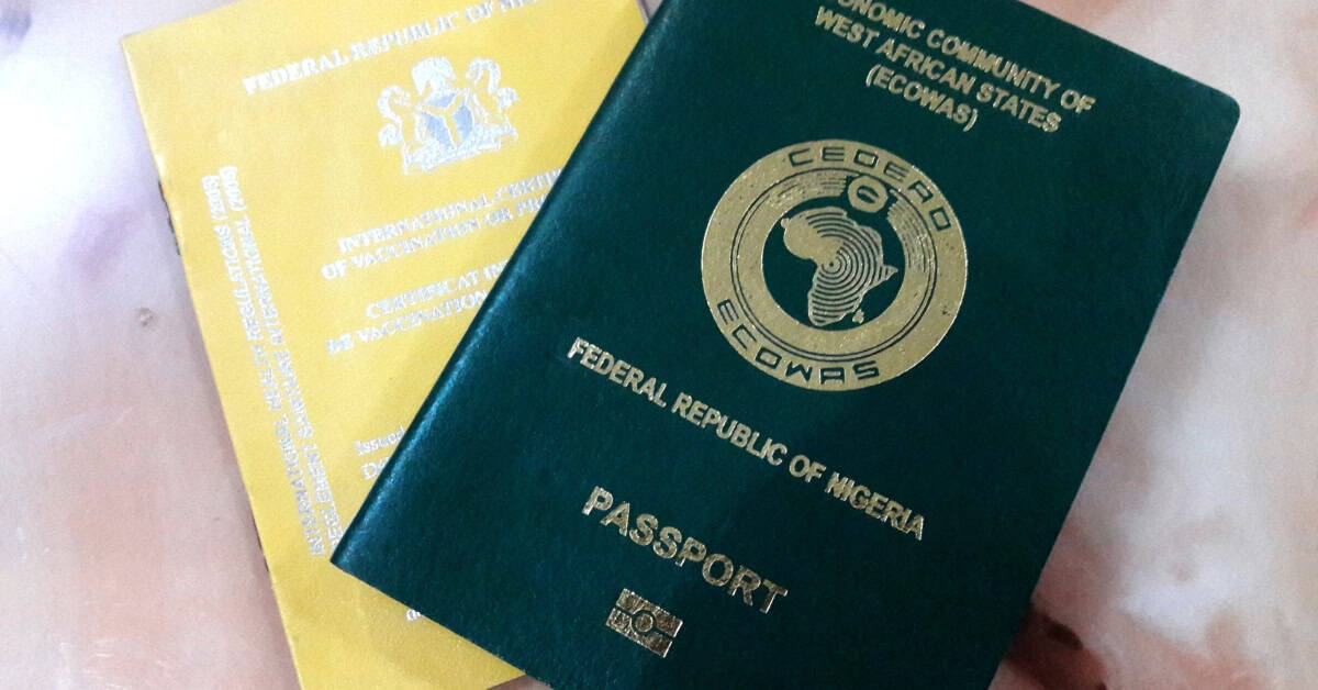 Passport of Nigeria for international travel.