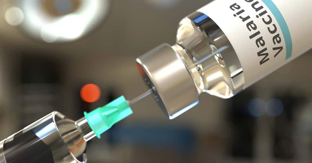 Close-up of a vaccine vial and syringe for immunization in Africa.