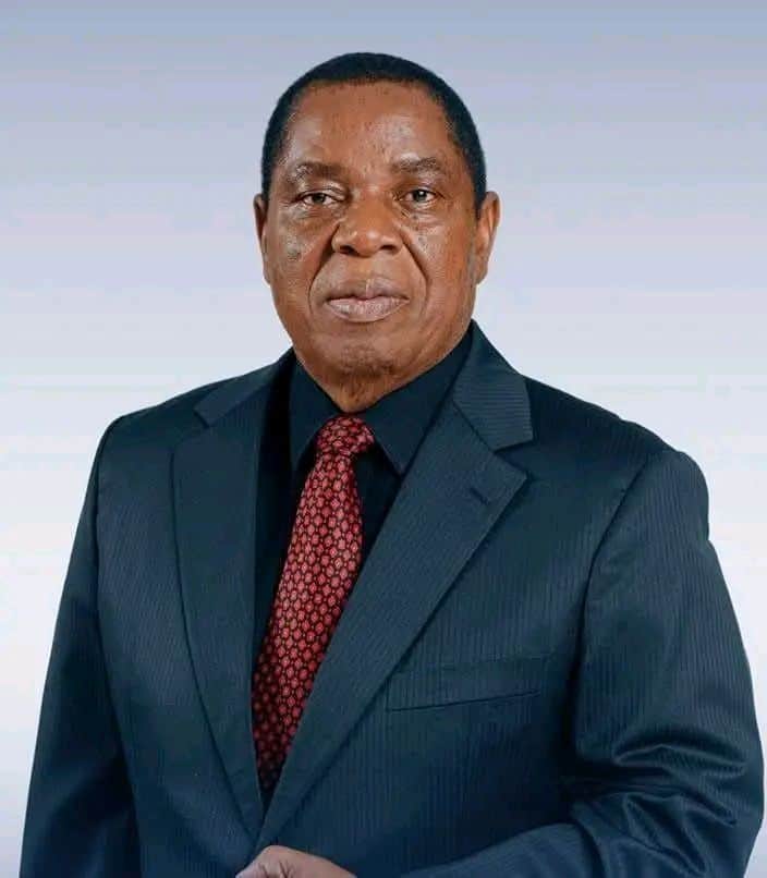 African leader in formal suit and red tie, representing leadership and progress in Africa.