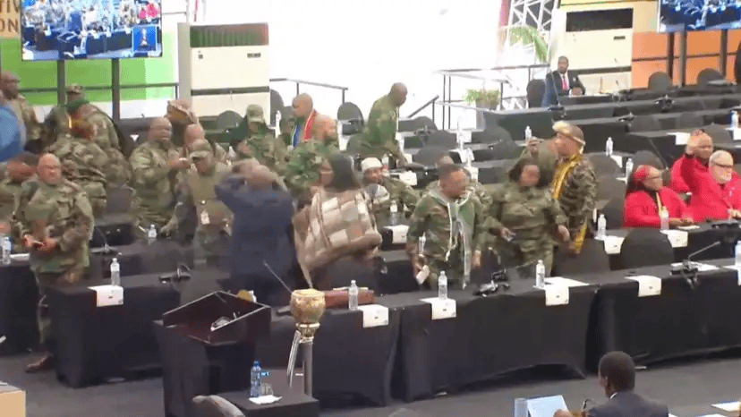 Delegates at the Africa military conference engaging in discussions and networking.