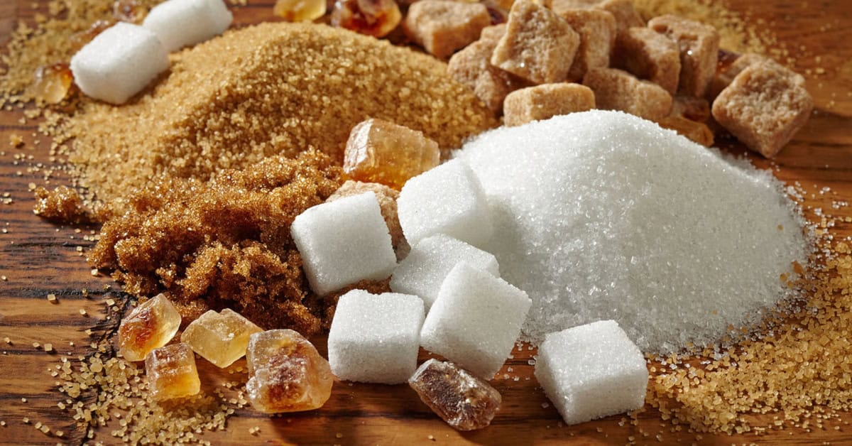 Natural and processed sugar types used in African cuisine and beverages.