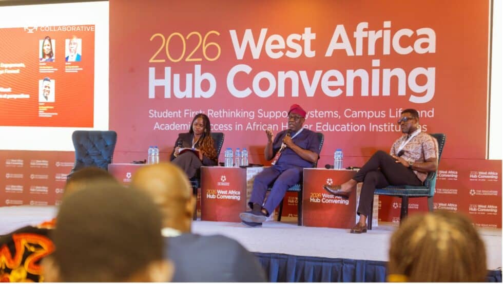 Panel discussion at West Africa Hub Convening on student support systems in higher education.