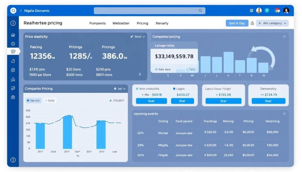 Dashboard showing AI-powered dynamic pricing system for a Nigerian hotel with occupancy and revenue metrics