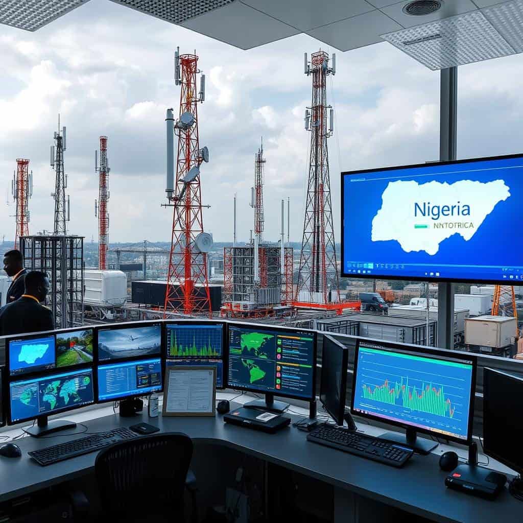 Nigerian telecommunications infrastructure with AI monitoring systems