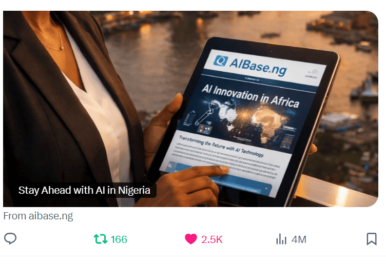 Nigeria’s AI News Platform AIBase Nig Surpasses 4 Million Views on X