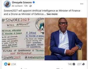 Sowore Promises AI- and Blockchain-Powered Government in 2027 Manifesto