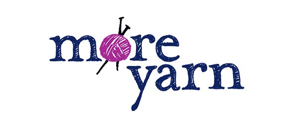 Hand drawn logo for More Yarn online yarn shop.