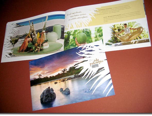 Isla Palenque Lifestyle Brochure - image of cover and inside spread.