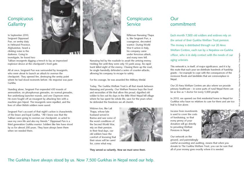 Trifold appeal brochure, interior.