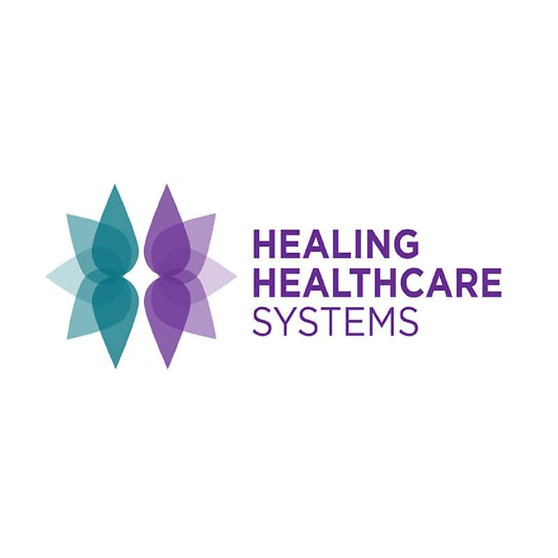 Brand identity for Healing Healthcare Systems.