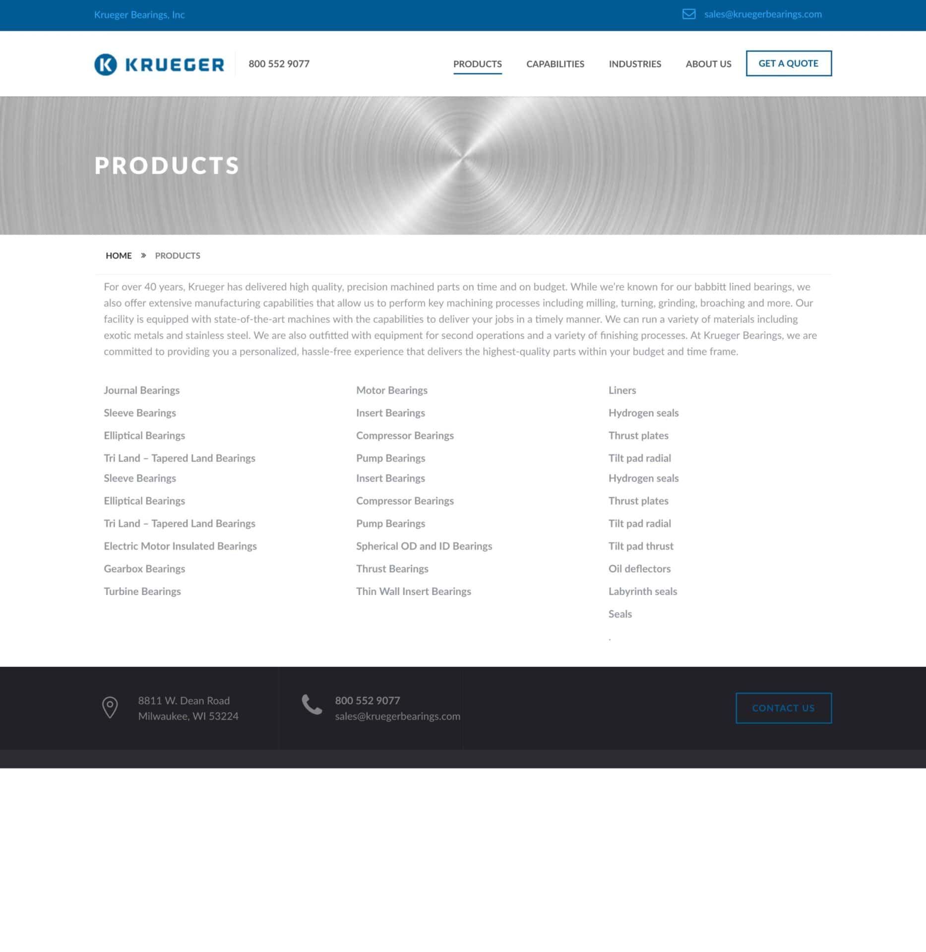 Product listing page.