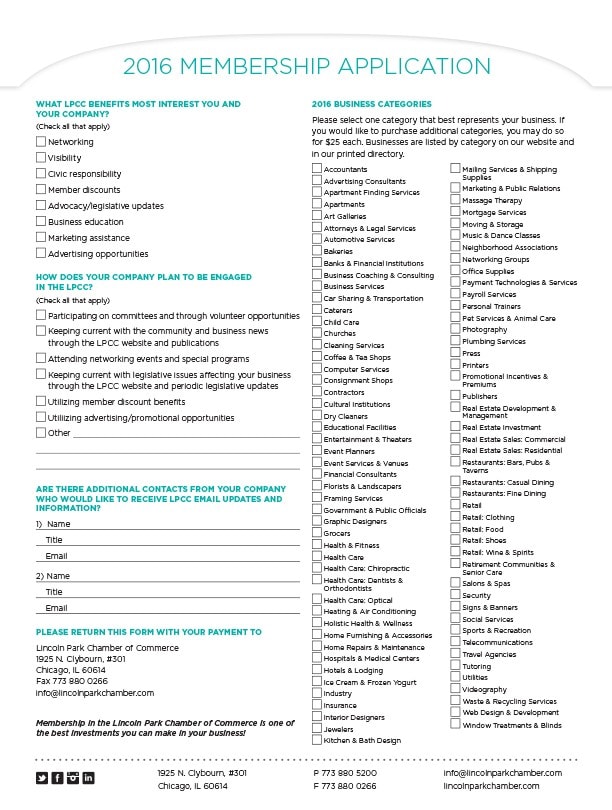 Membership application page 2.