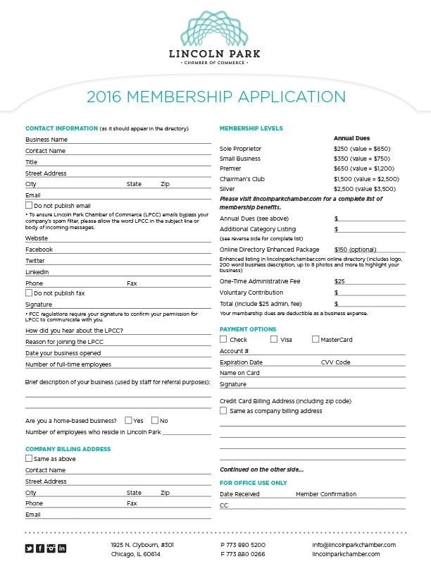 Member application page 1.
