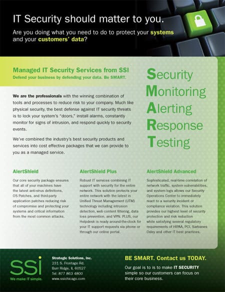 SSI digital security, sales sheet.