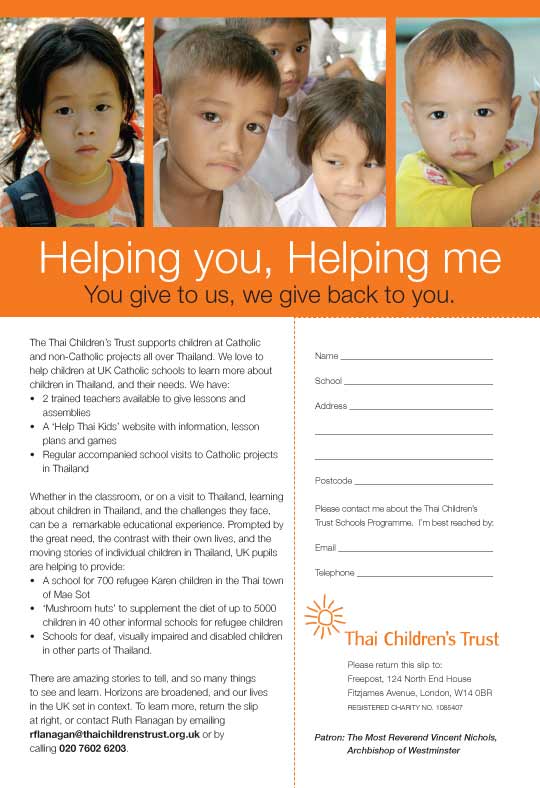Thai Children's Trust - print ad for donation campaign.