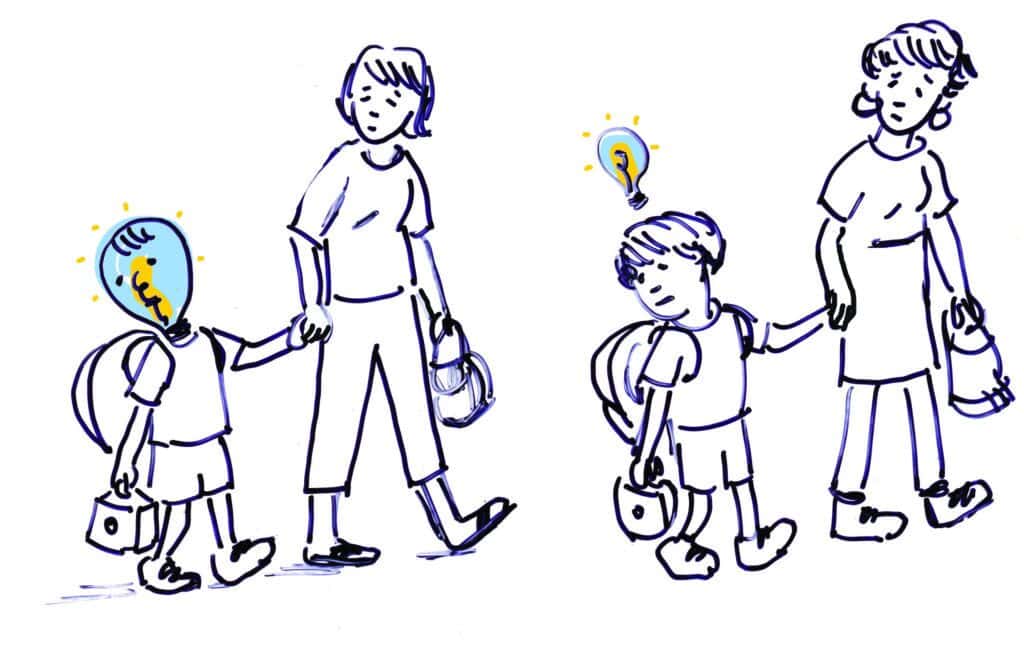 Montessori school promo illustration.