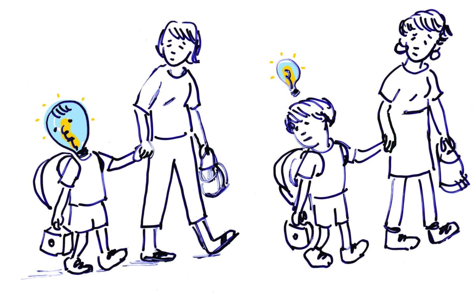 Montessori school promo illustration.