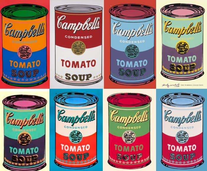 Campbells Soup Cans, painting by pop artist, Andy Warhol.