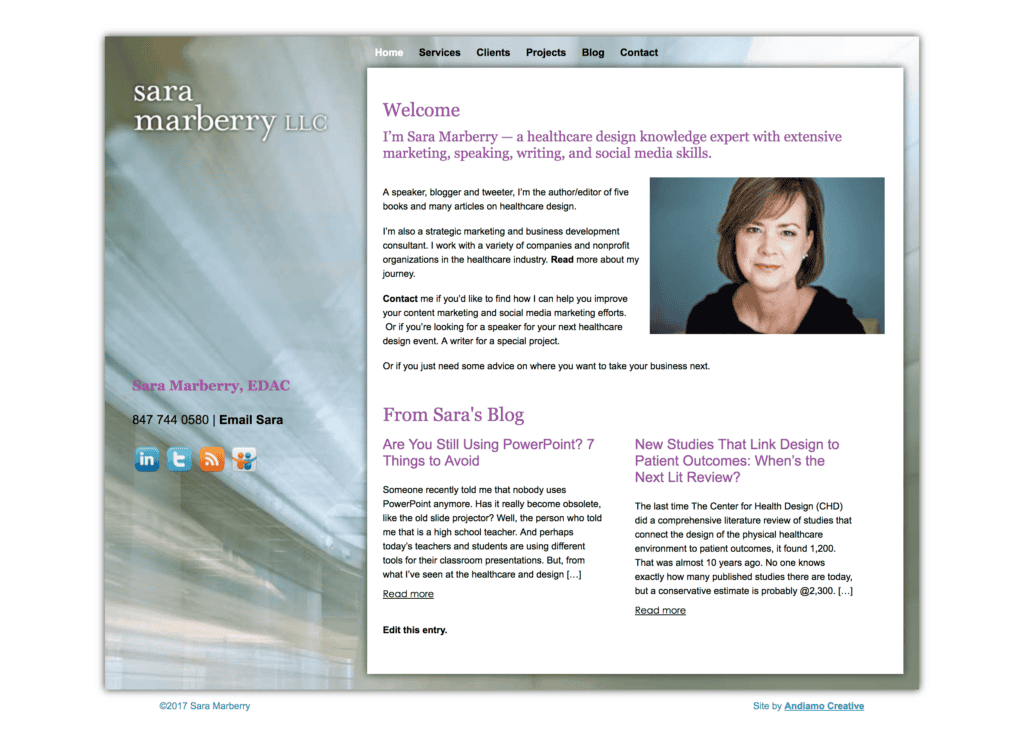 Sara Marberry Home page - previous version.