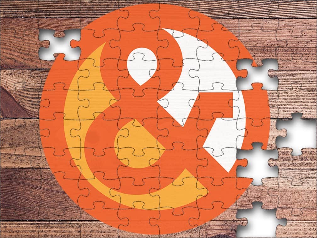 Andiamo logo shown as a jigsaw puzzle.