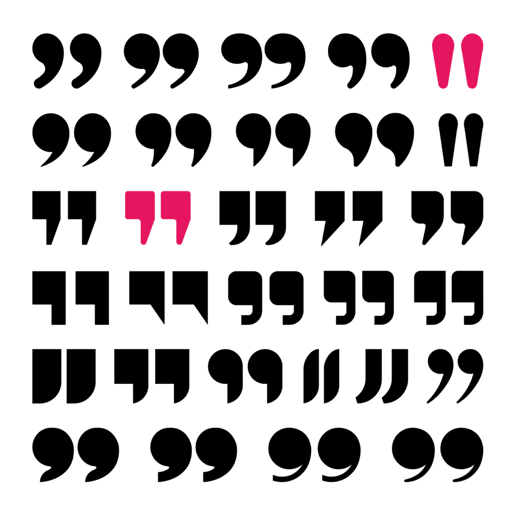 Selection of quote marks in different fonts.