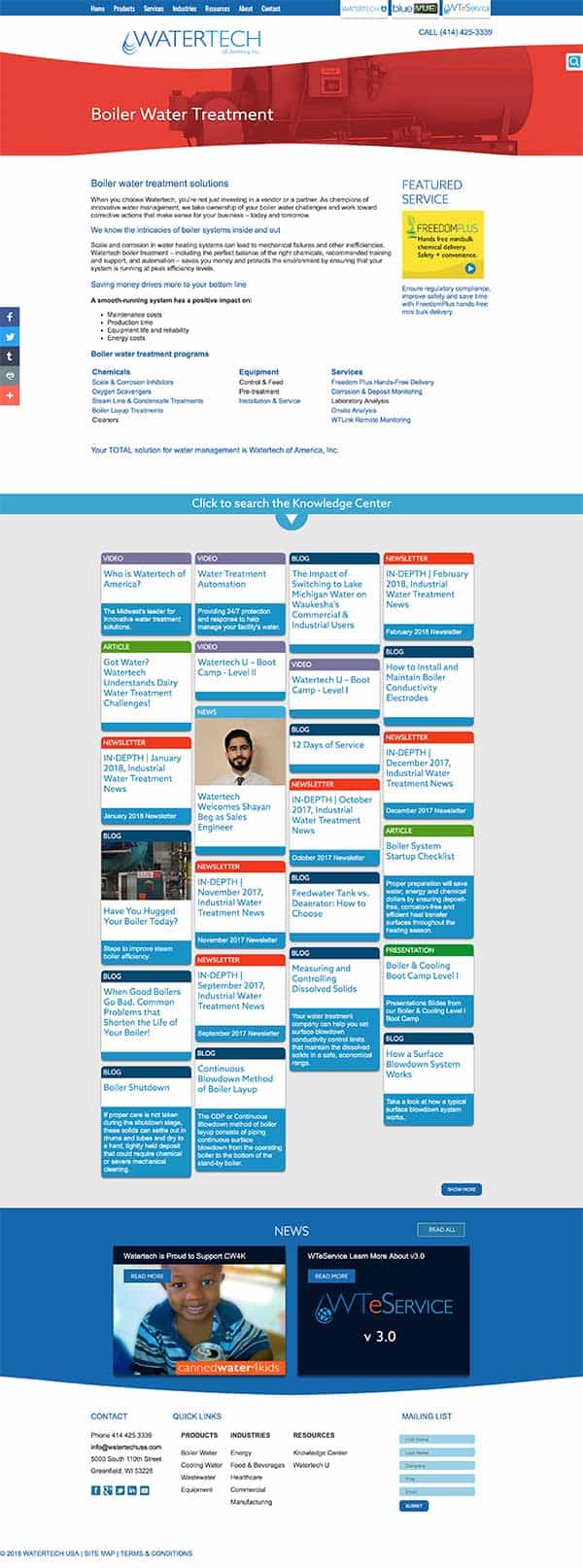 Watertech services offered.
