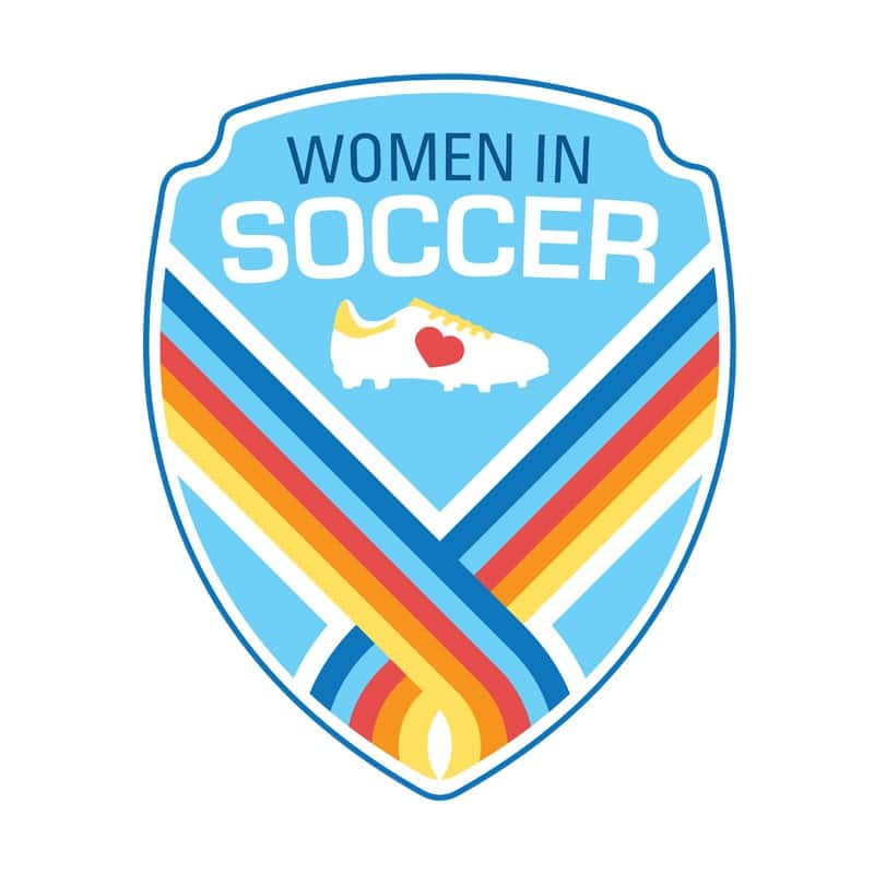 Rainbow crest featuring soccer shoe