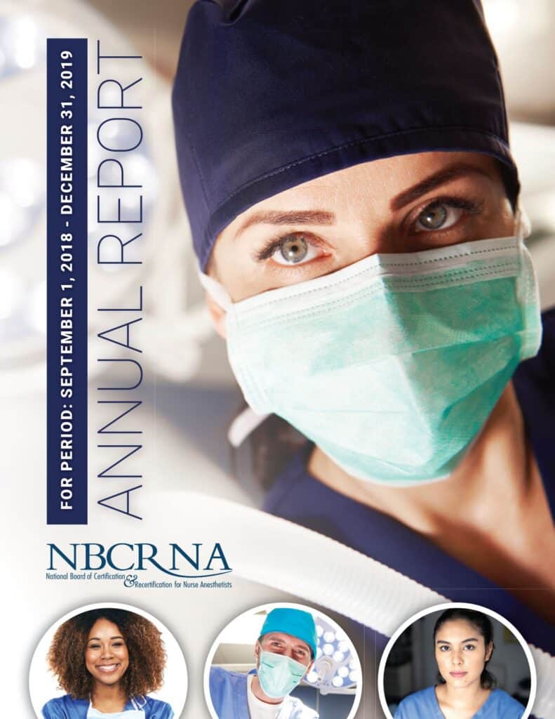 2019 Annual Report Cover for NBCRNA.