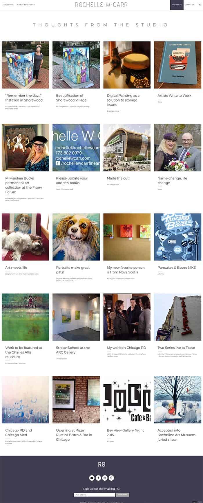 Blog page.