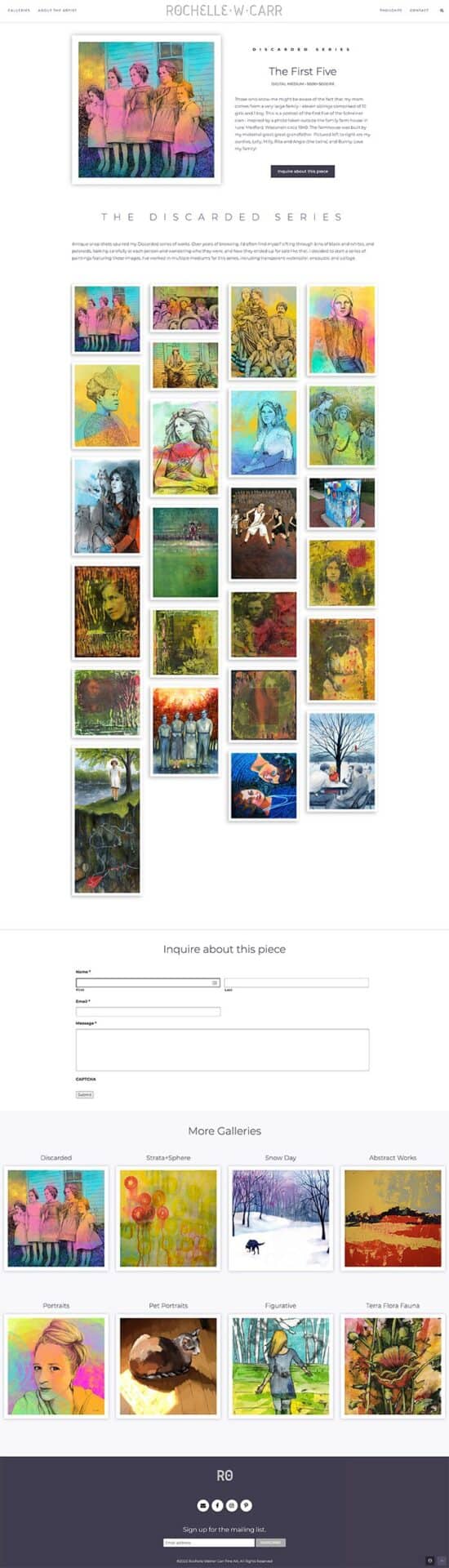 Focus page on single art piece.