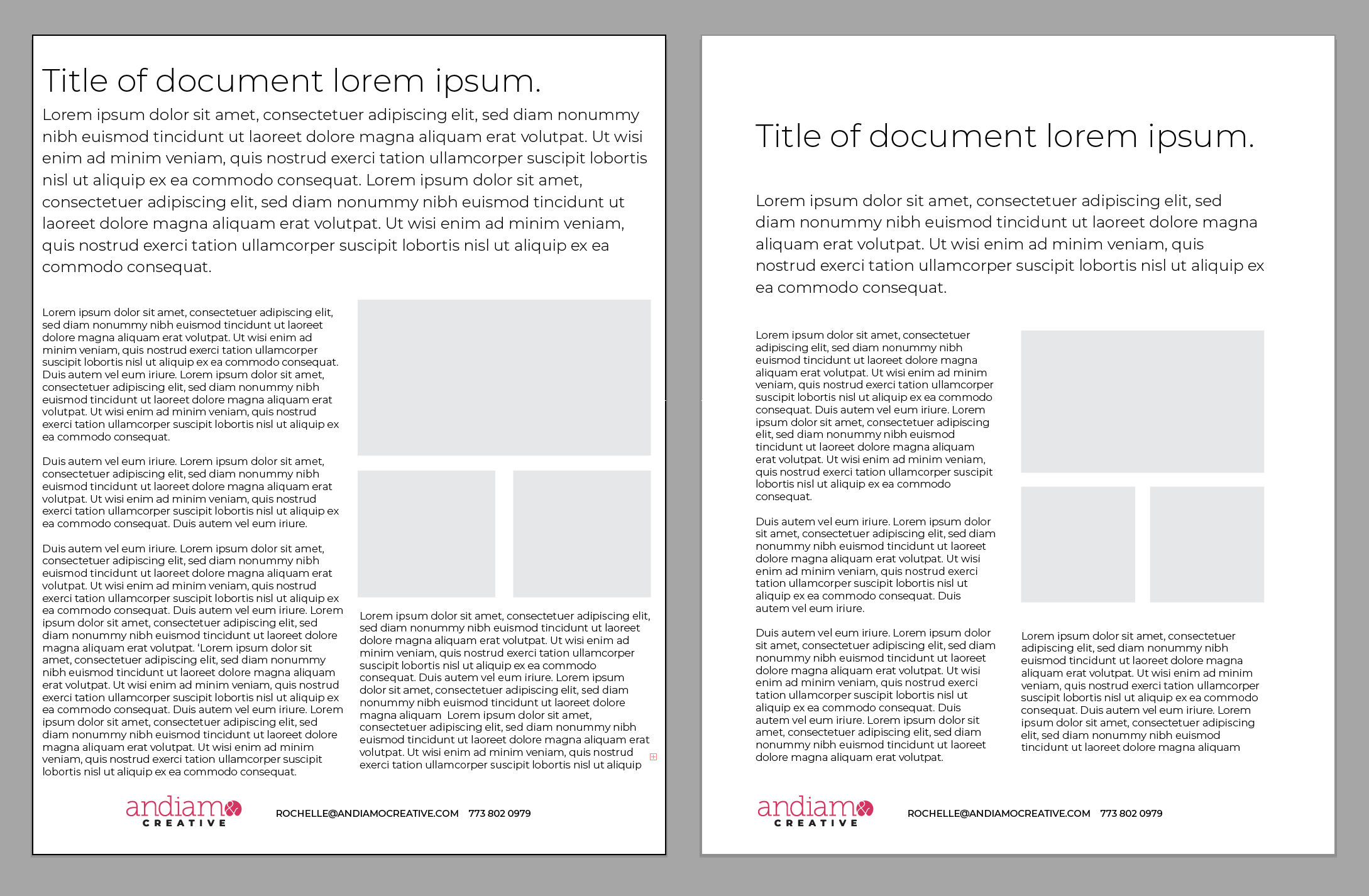 Compare the left sample with narrow margins, and the right with standard margins.
