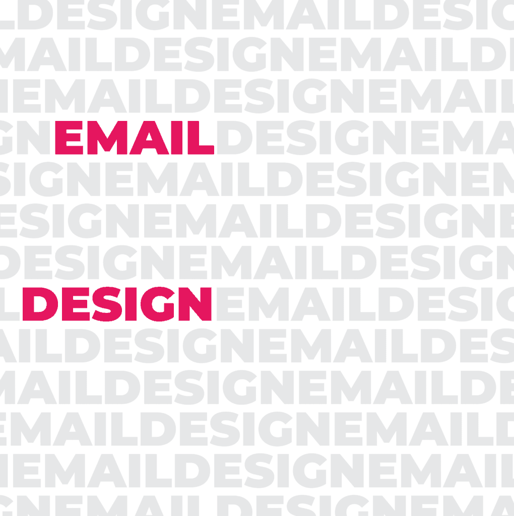 Repeating pattern using the words, Email Design.