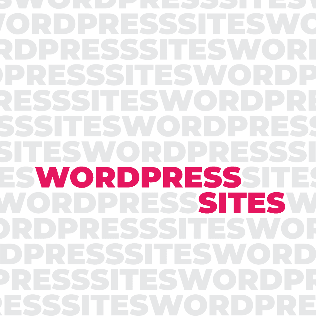 Repeating pattern using the words, WordPress Sites.