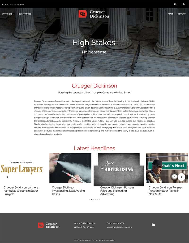 Home page design.