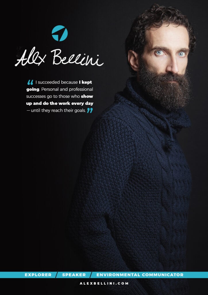 Cover sheet for Alex Bellini promo download.