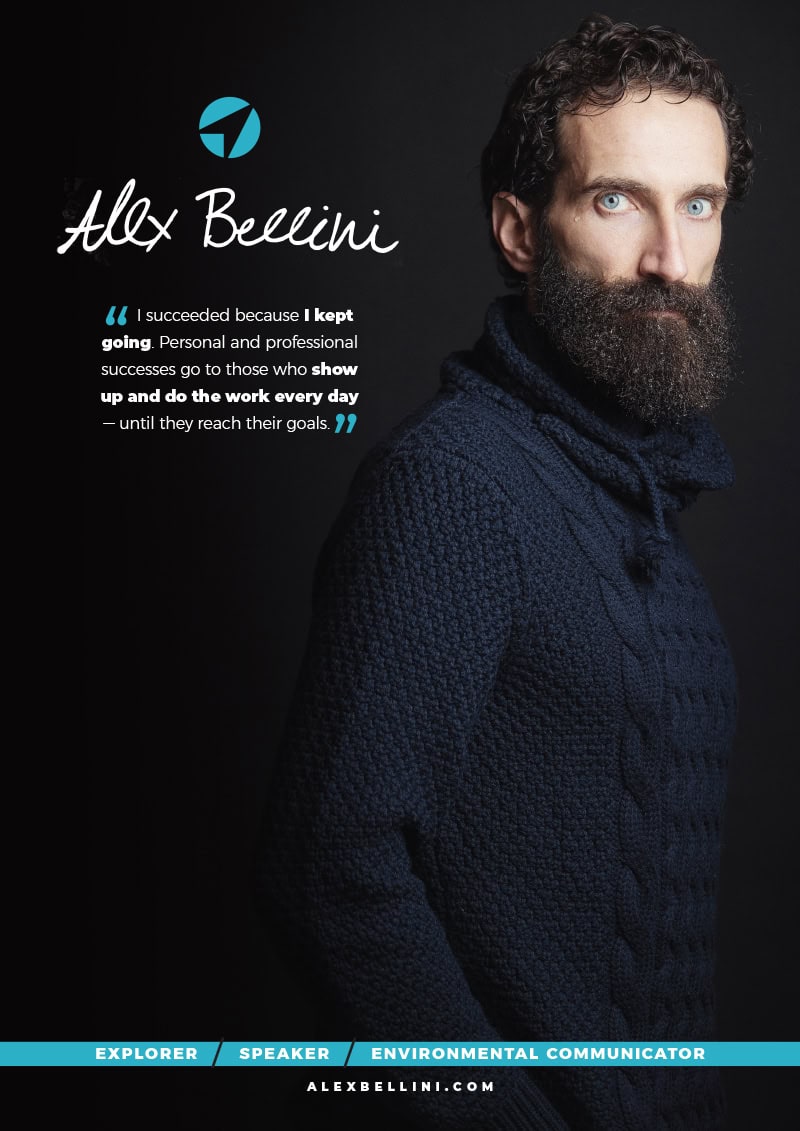 Cover sheet for Alex Bellini promo download.