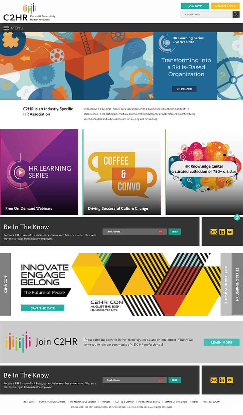 C2HR membership association home page.