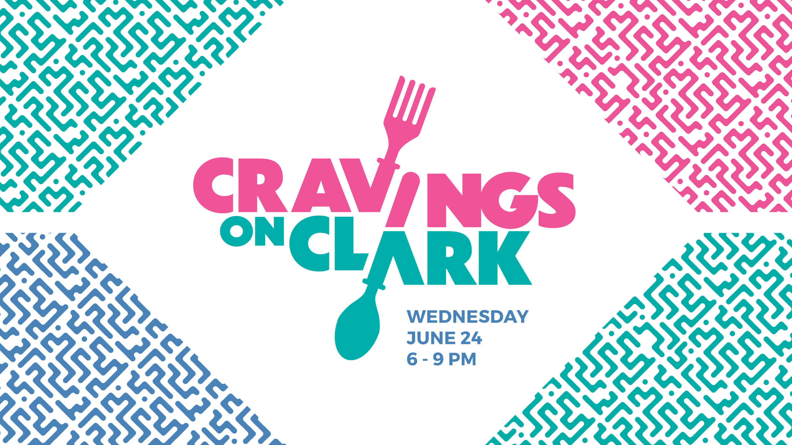 Digital promotional graphic for Cravings on Clark, sized for social media and web use.