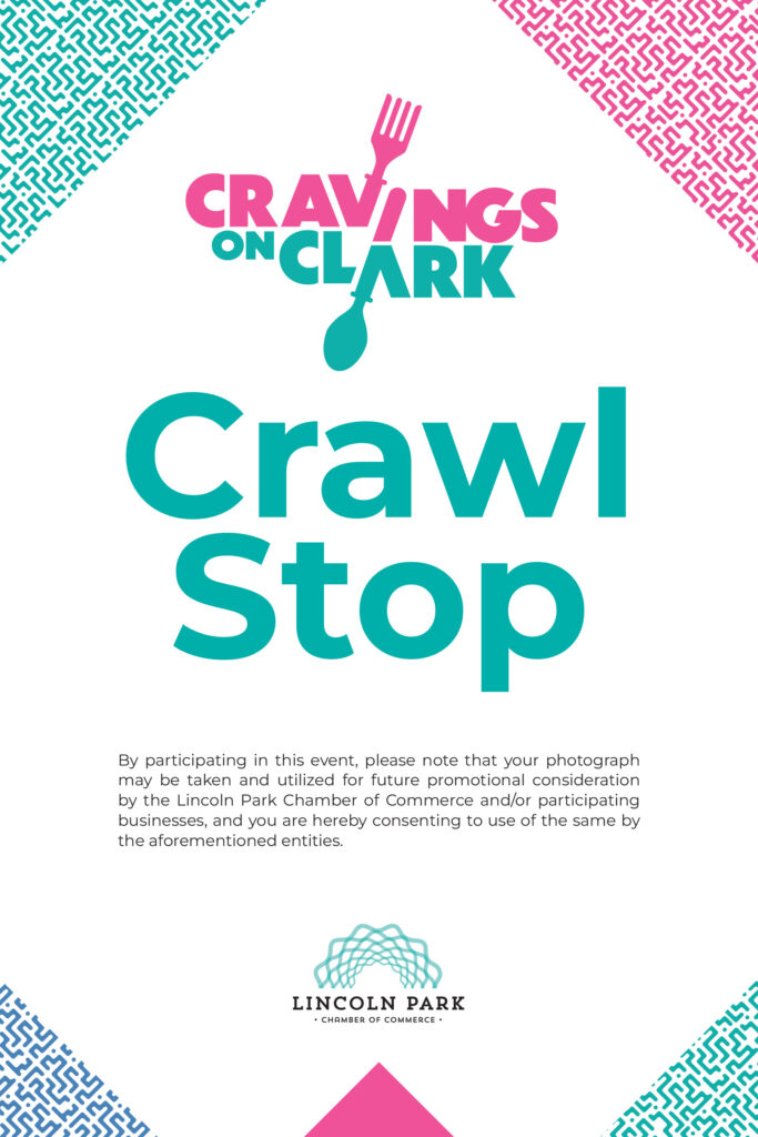 ayfinding signage for Cravings on Clark, designed to guide attendees along the tasting crawl route.