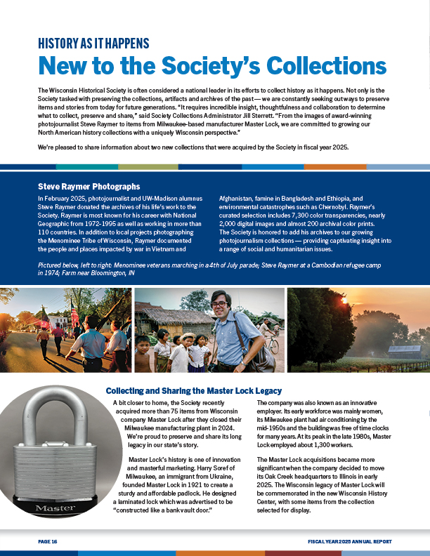 Page 16 - History as it Happens - New to the Society’s Collections.