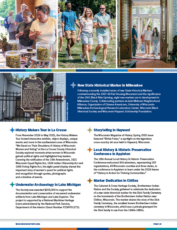 Page 19 - Stories and images to support the Wisconsin State map graphic.