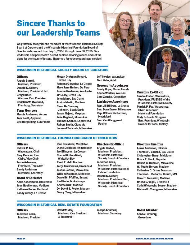 Page 24 - Sincere thanks to leadership team.