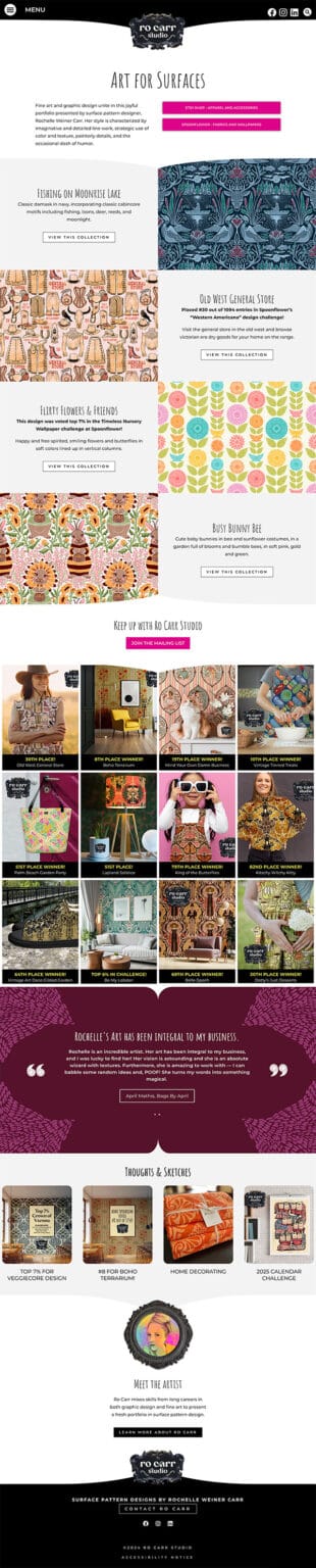 Portfolio website home page.