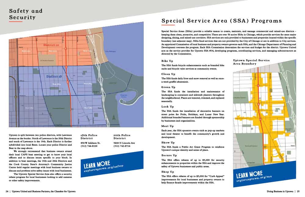 Safety and security and special service areas.