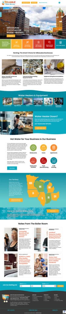 Contact us section, locations focused page.