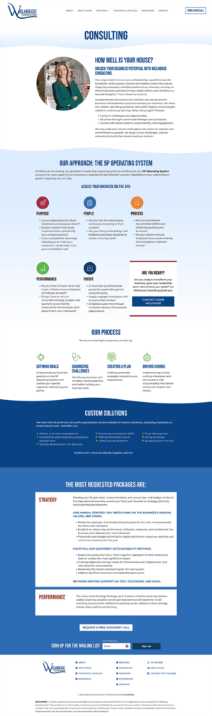 Consulting services content.