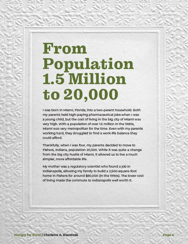 Callout with headline "From Population 1.5 Million to 20,000", on ornate framed background.