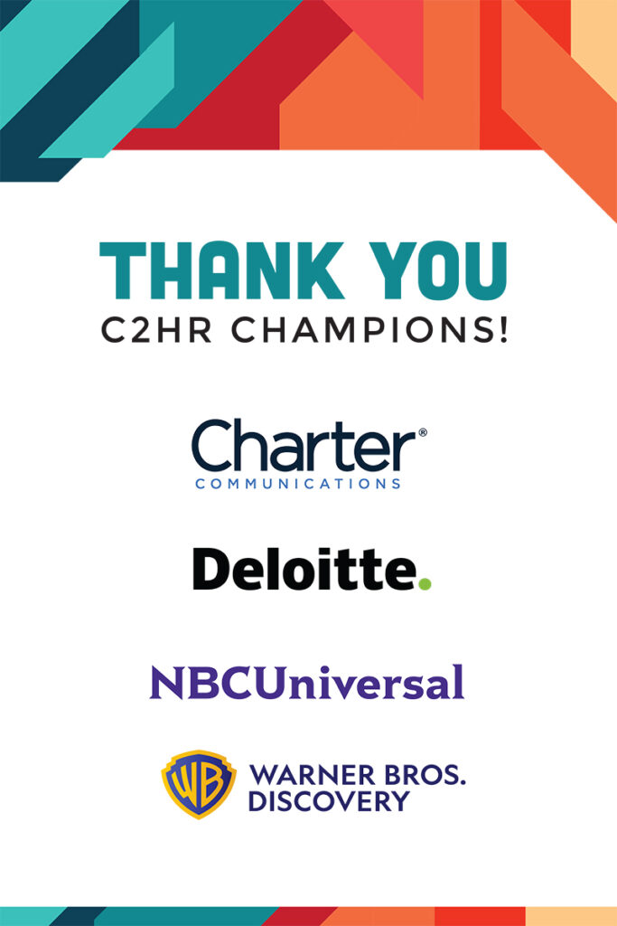 24" x 36" sign, Thank You C2HR Champions with 4 sponsor logos.