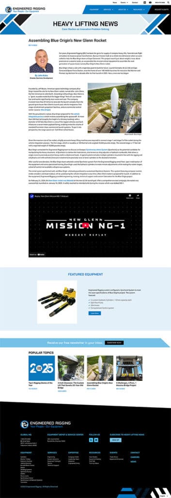 Sample case study highlighting team member byline and project photography.